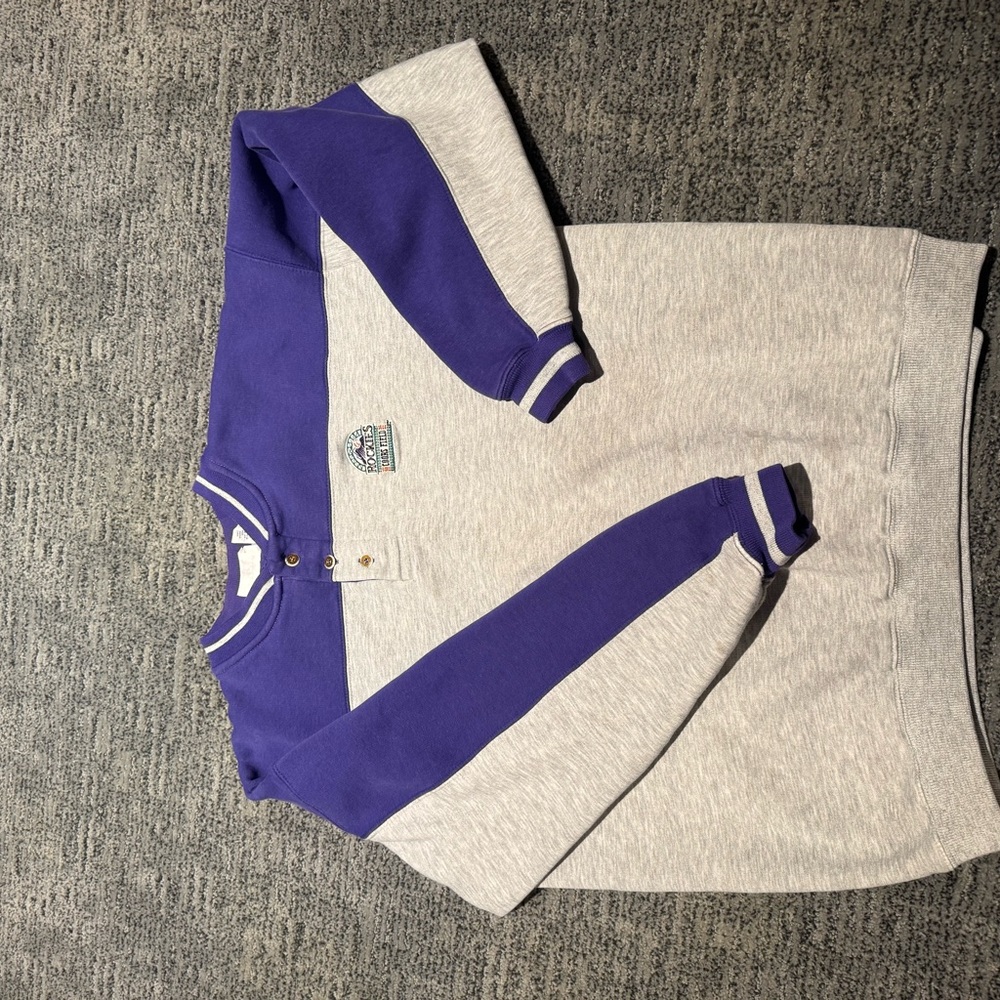 Vintage Button up Rockies sweater